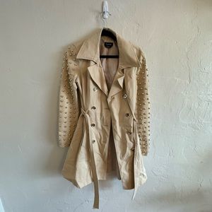 Bebe Beaded Trench Coat